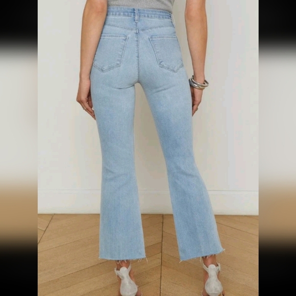 L’agence Womens Light Wash Kendra High Rise Cropped Designer Jeans Size 30 - Picture 2 of 12
